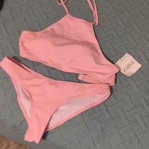 Zaful pink halter style two piece bikini